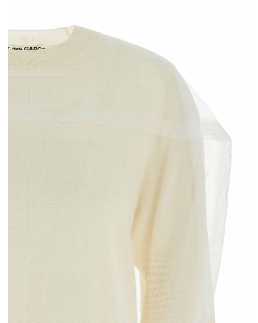 Comme des Garçons White Tulle Sweater
