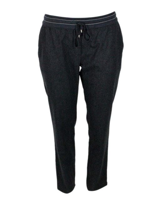 Lorena Antoniazzi Black Wool Blend Pants