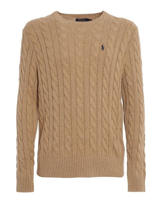 Polo Ralph Lauren Natural Cable Knit Cotton Sweater for men