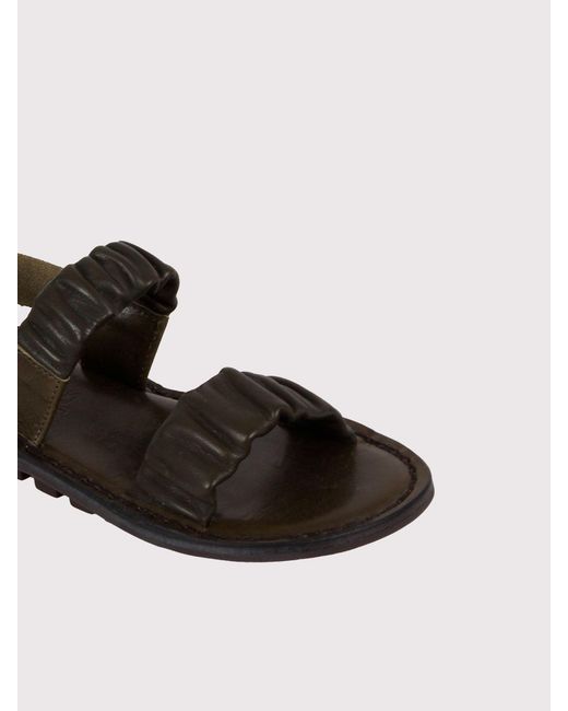 Trippen White Open Sandal With Ruffled Buckles