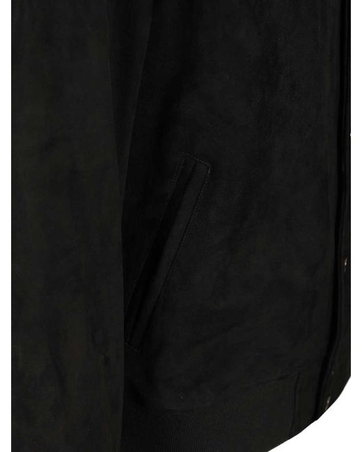 Blusotto Black Elthon Suede Bomber Jacket for men