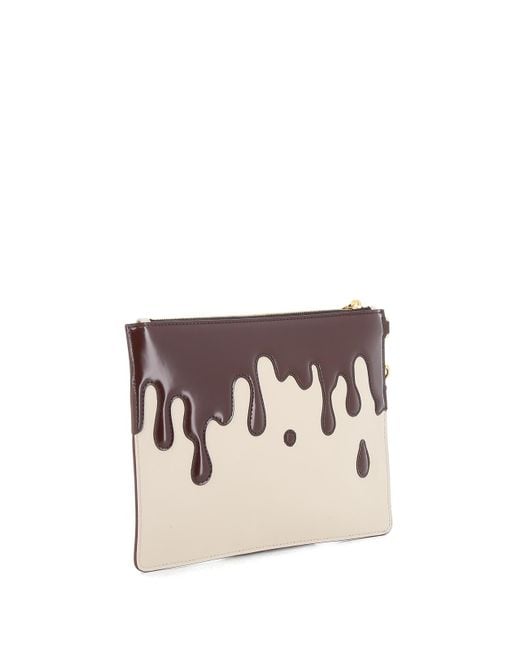 Moschino Natural Chocolate Glazed Clutch