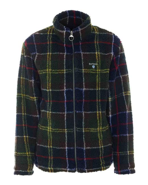 Barbour Blue Tartan Zip Jacket for men