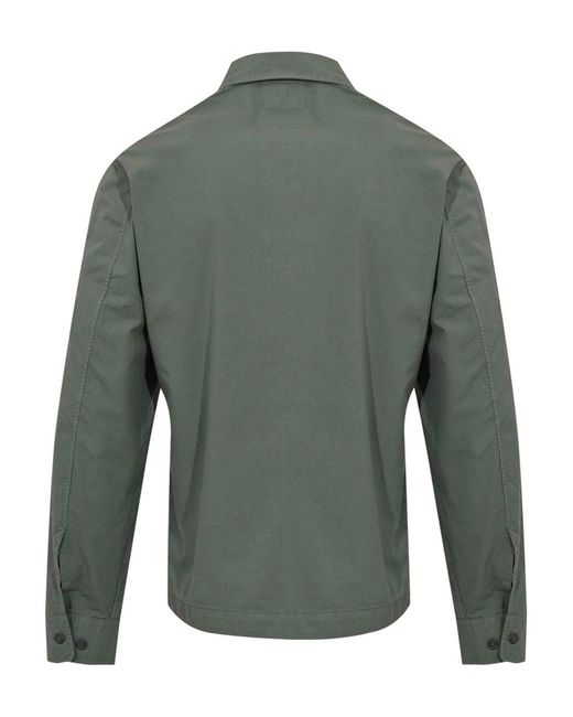 C P Company Green Cotton Overshirt for men
