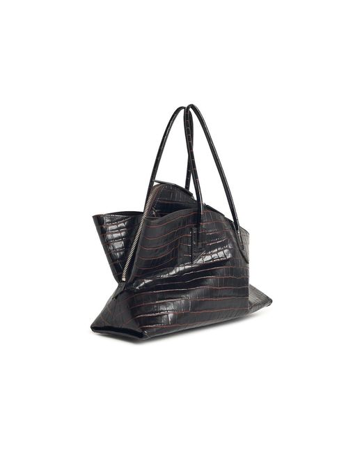 The Attico Black La Passeggiata Medium Leather Bag