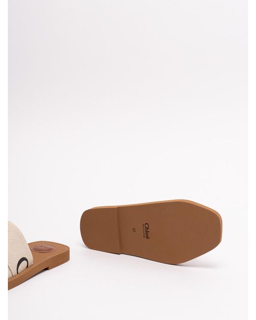 Chloé White `woody` Flat Sandals