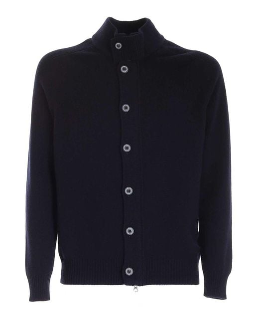 Paolo Fiorillo Blue Buttoned Cardigan for men