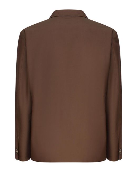 Lardini Brown Shirt Jacket With Wide Collar for men