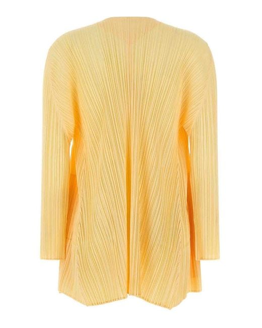 Pleats Please Issey Miyake Yellow Mellow Pleats Cardigan