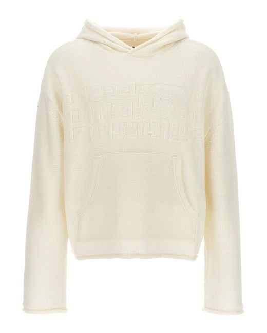 MM6 by Maison Margiela Natural Wool Knitted Hoodie for men