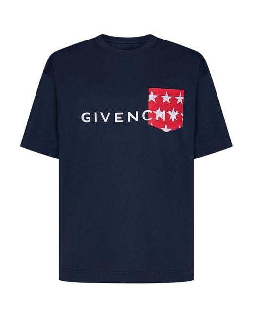 Givenchy Cotton Jersey T shirt in Blue for Men Lyst