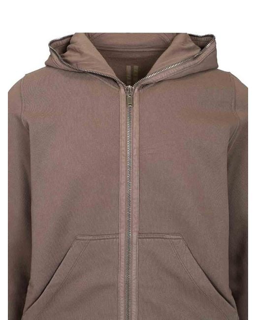 Rick Owens Brown Zip Sweater for men