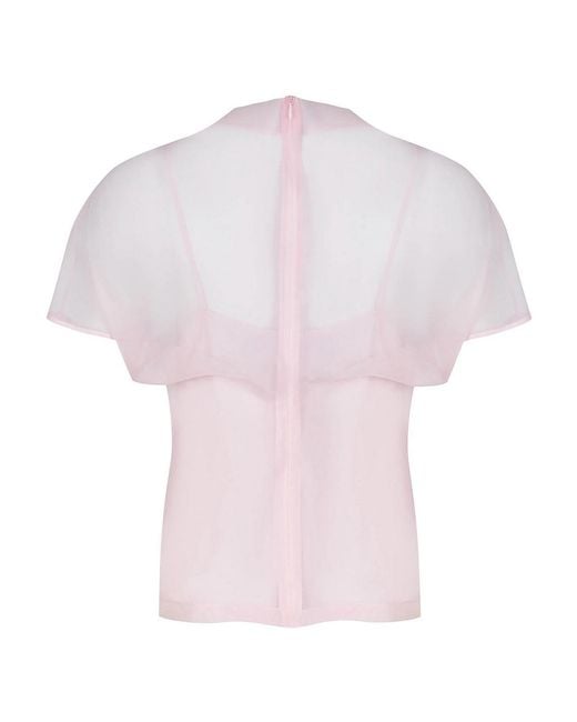 FEDERICA TOSI Pink Blouse Made Of Organza