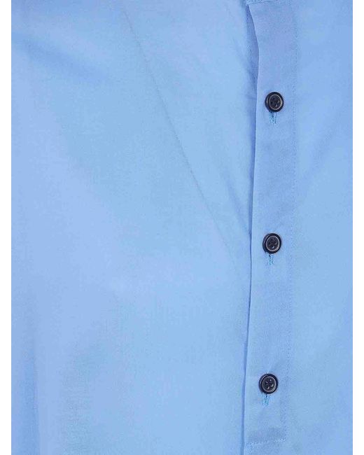 Y's Yohji Yamamoto Blue Stand Collar Blouse