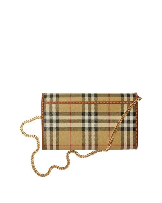 Burberry Natural Check Chain Strap Wallet
