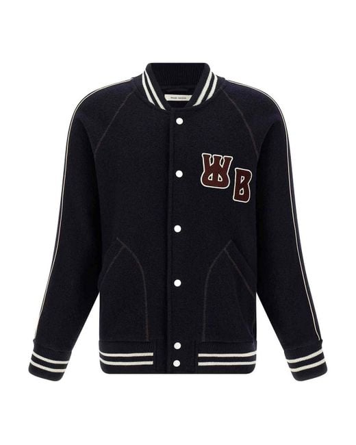 Wales Bonner Blue 'The October Varsity' Bomber Jacket for men