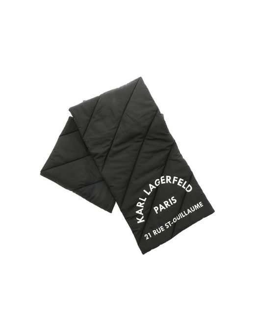 Karl Lagerfeld Black Logo Print Tech Fabric Scarf