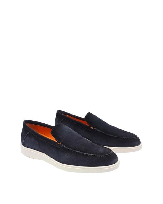 Santoni Blue Botanist Loafers for men