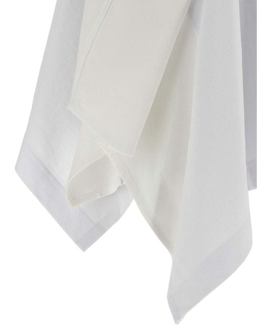 Sacai White Light Weight Denim X Cotton Jersey T-Shirt
