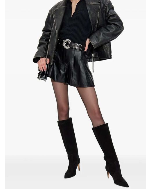 IRO Gray Leather Shorts