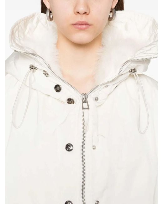 Ermanno Scervino Natural Fur-Trimmed Puffer Jacket