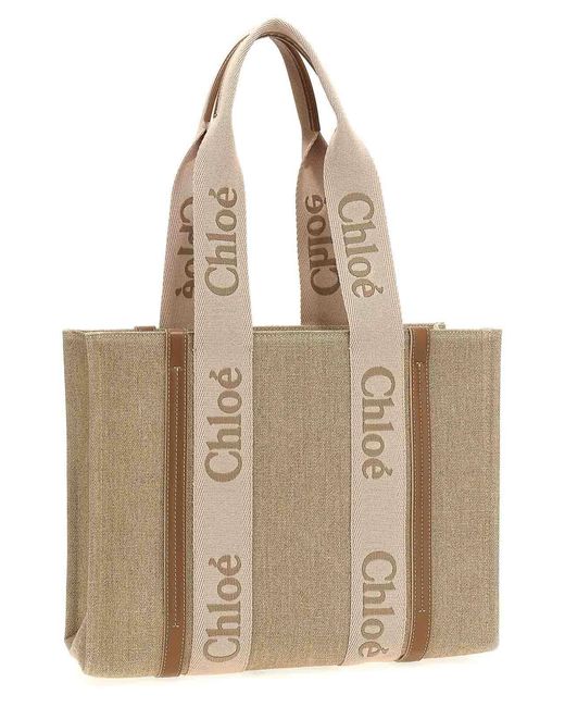 Chloé Natural Woody Medium Shopping Bag
