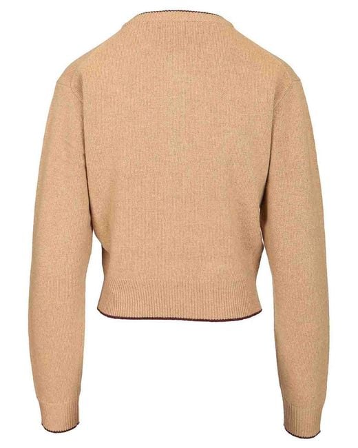 Chloé Natural Fitted Cardigan With Logo