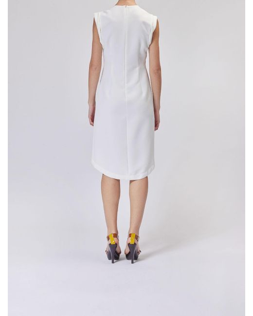 Moschino White Asymmetrical Shutted Dress