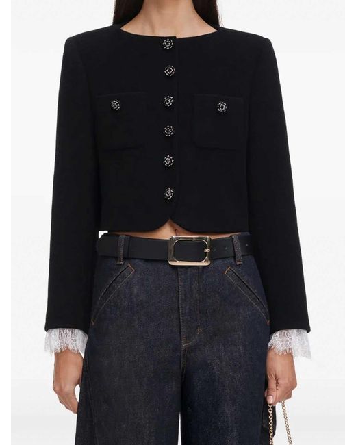 Self-Portrait Black Button Down Jkt