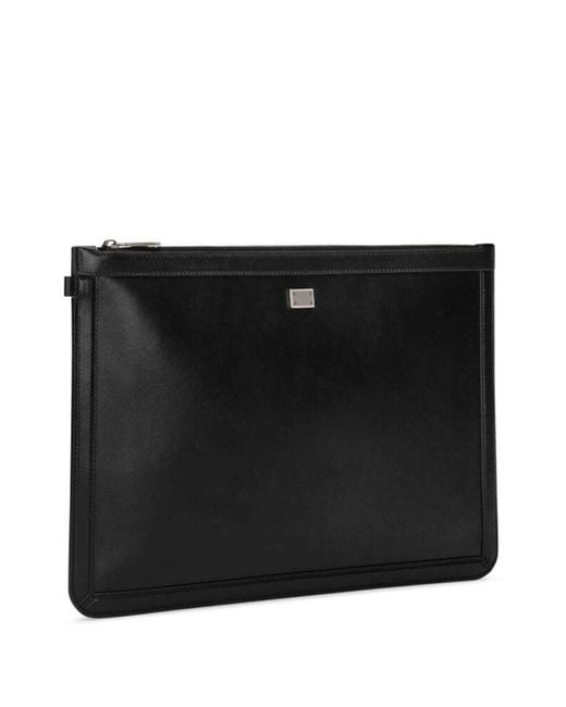 Dolce & Gabbana Black Smooth Leather Rectangle Belt Bag for men