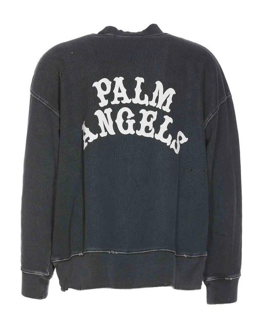 Palm Angels Blue Dice Game Back Logo Sweatshirt for men