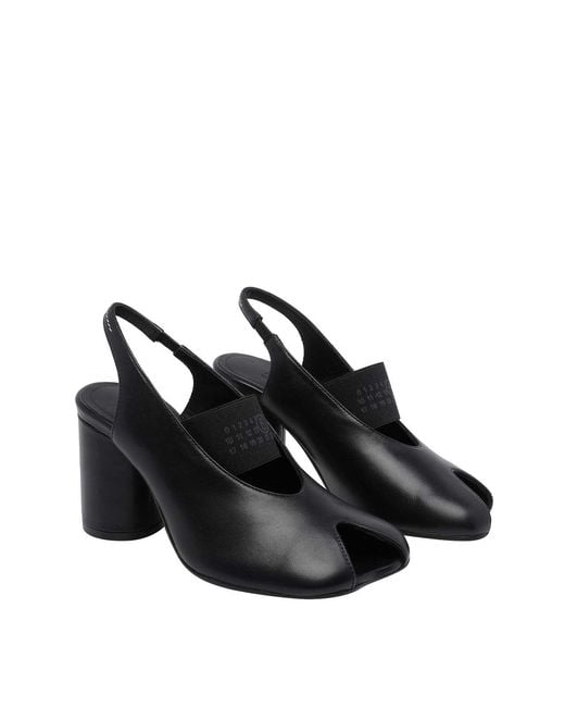 MM6 by Maison Margiela Black Anatomic Numeric Slingback