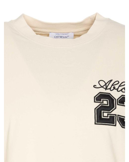 Off-White c/o Virgil Abloh Natural 23 Logo Slim T-Shirt for men