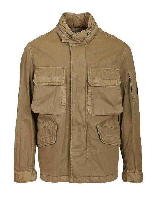 C P Company Green 50 Threads Wax Field Jacket for men