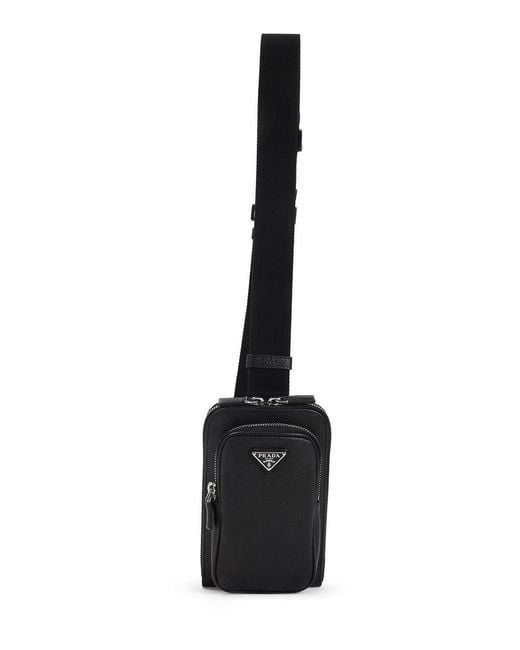 Prada Black Iphone Holder for men