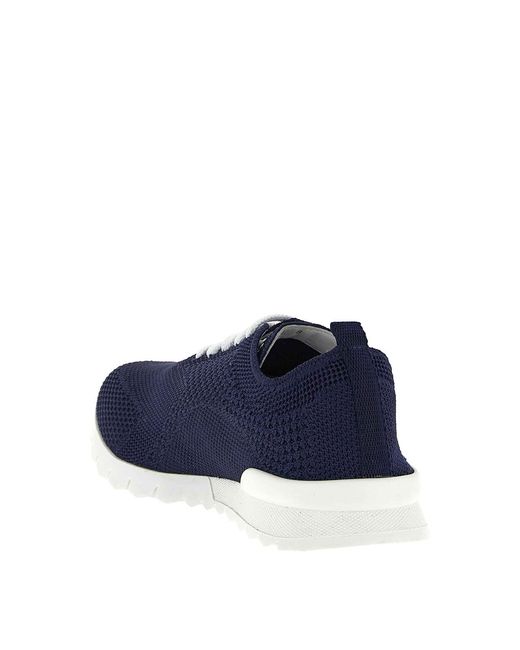 Kiton Blue Lace-Up Sneakers for men
