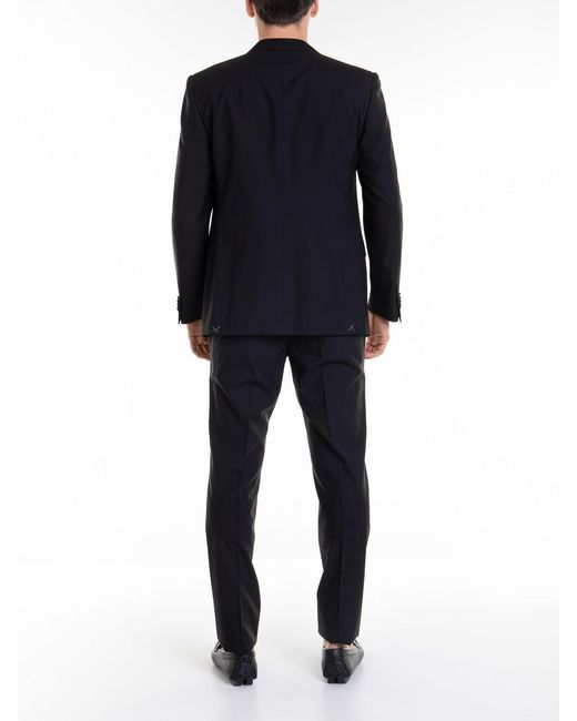 Corneliani Black Wool Suit With Buttons for men