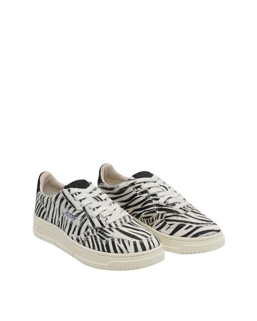 Autry Black Medalist Zebra Print Sneakers