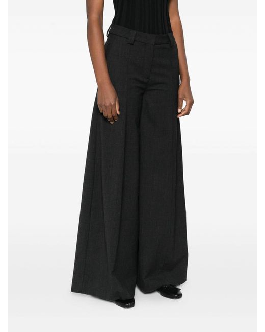 Thelatest Black Alma Wool Blend Wide-Leg Trousers