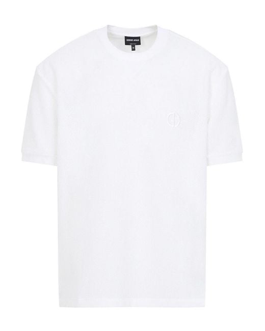 Giorgio Armani White Polyamide T-Shirt for men