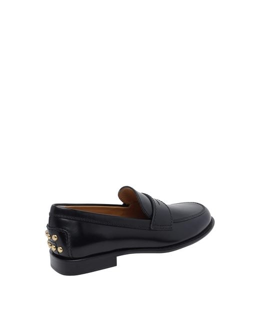 Tod's Black Tods Metal Dots Loafers