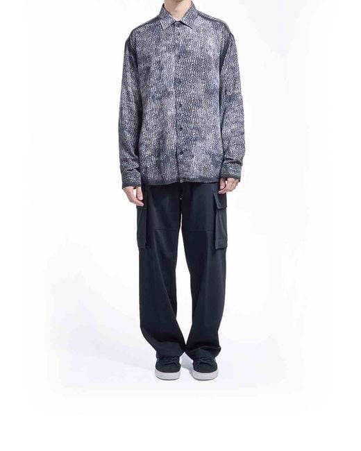 Just Cavalli Blue Animal Shirt for men