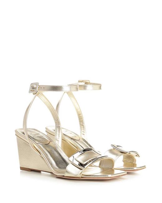 Roger Vivier Natural Belle Vivier Wedge Sandals