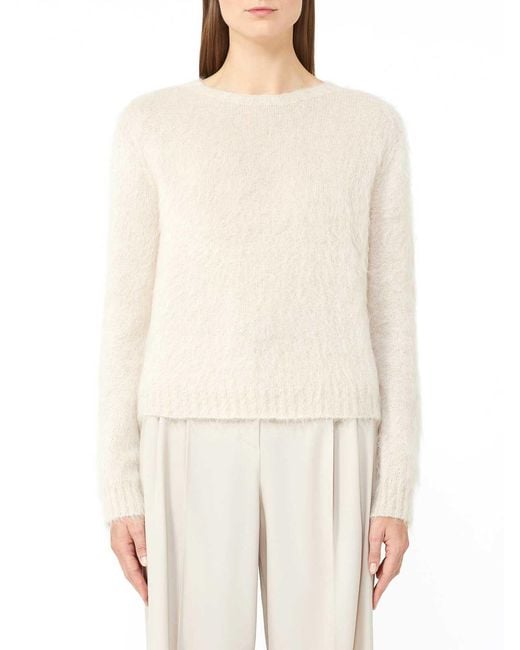 Max Mara White Crew Neck Sweater