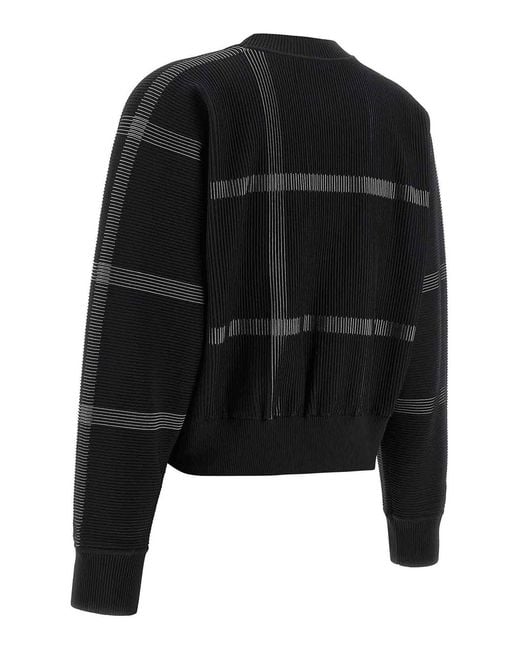 Pleats Please Issey Miyake Black Crossing Knit Sweater