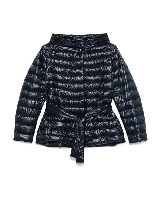 Herno Blue Nylon Short Down Jacket