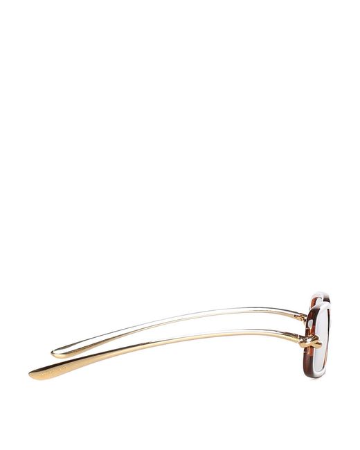 Bottega Veneta Gray Knot Rectangular Sunglasses