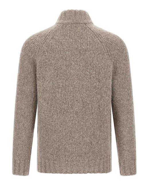 Brunello Cucinelli Gray Alpaca Wool Cardigan for men