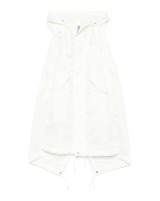 sacai♡ Nylon Twill Hoodie Vest Sacai Nylon Twill Hoodie Vest in White | Lyst
