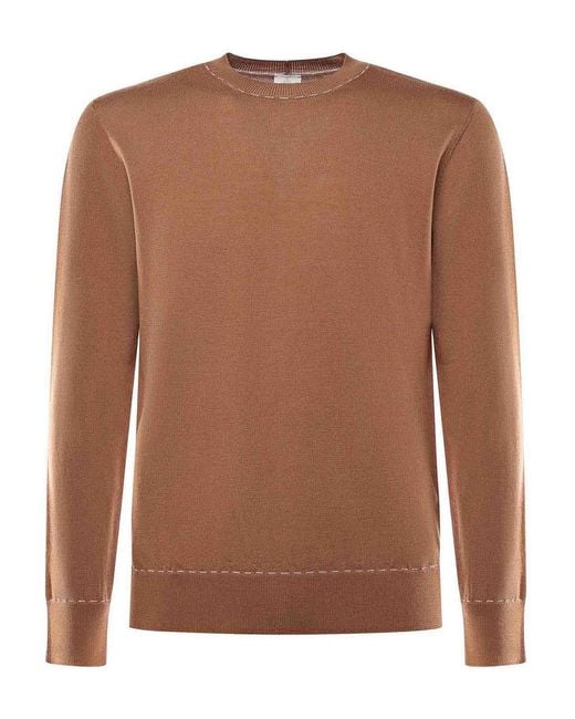 Eleventy Brown Wool Sweater for men